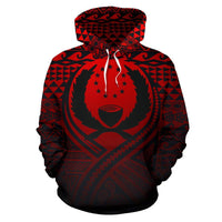 Pohnpei All Over Hoodie Lift up Red - Polynesian Pride