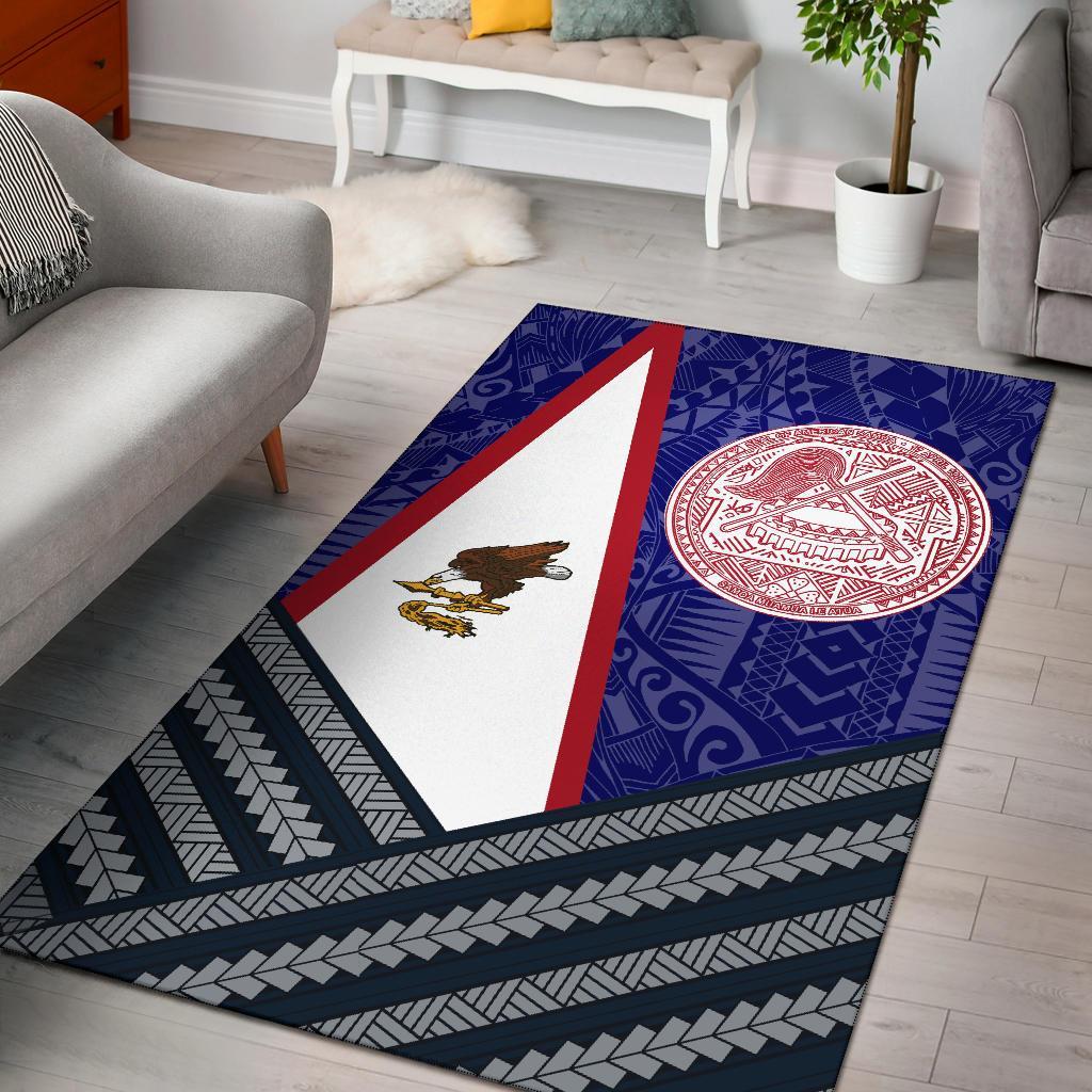 American Samoa Polynesian Area Rug - American Samoa Flag And Blue - Polynesian Pride