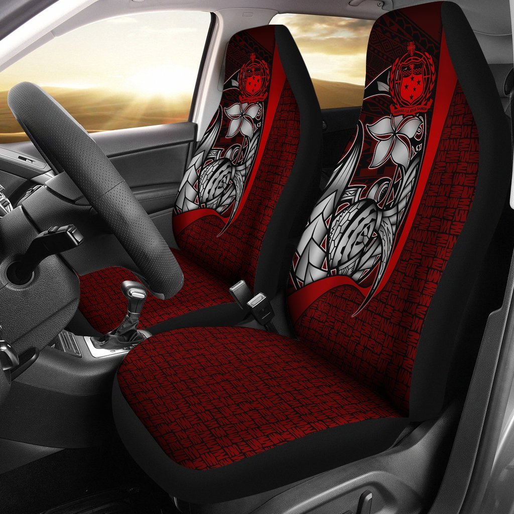 Samoa Polynesian Car Seat Covers Red - Turtle With Hook Universal Fit Red - Polynesian Pride