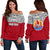 French Polynesia Women's Off Shoulder Sweater - Polynesian Custom Personalised Red - Polynesian Pride