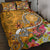 Hawaii Quilt Bed Set - Turtle Plumeria Polynesian Tattoo Gold Color Gold - Polynesian Pride