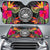 American Samoa Auto Sun Shades - Hibiscus Pattern Auto Sun Shade Universal Fit Black - Polynesian Pride