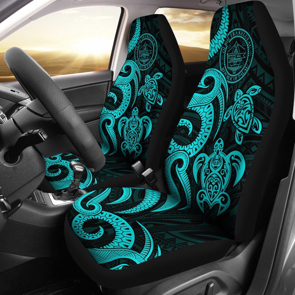 Palau Car Seat Covers - Turquoise Tentacle Turtle Universal Fit Turquoise - Polynesian Pride