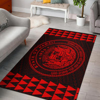 Kakau Seal Of Hawaii Polynesian - Red Rug Red - Polynesian Pride