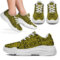Polynesian Lauhala Mix Yellow Chunky Sneakers - Polynesian Pride