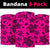 Polynesian Turtle Palm And Sea Pebbles Pink Bandana 3 - Pack - Polynesian Pride