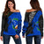 Pohnpei Women's Off Shoulder Sweater A7 Blue - Polynesian Pride