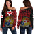 Tonga Women's Off Shoulder Sweater - Tongan Style Black - Polynesian Pride