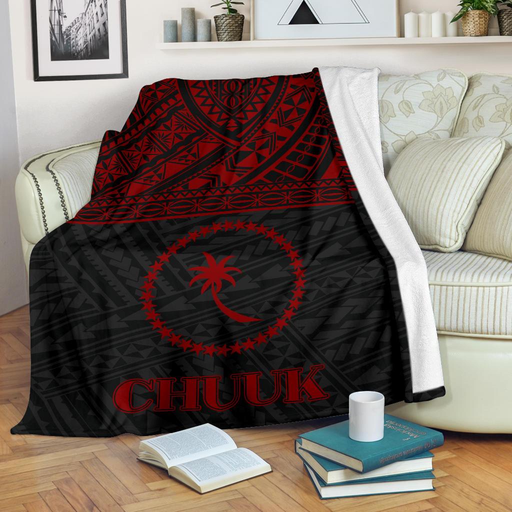 Chuuk States Premium Blanket - Micronesian Red Version White - Polynesian Pride