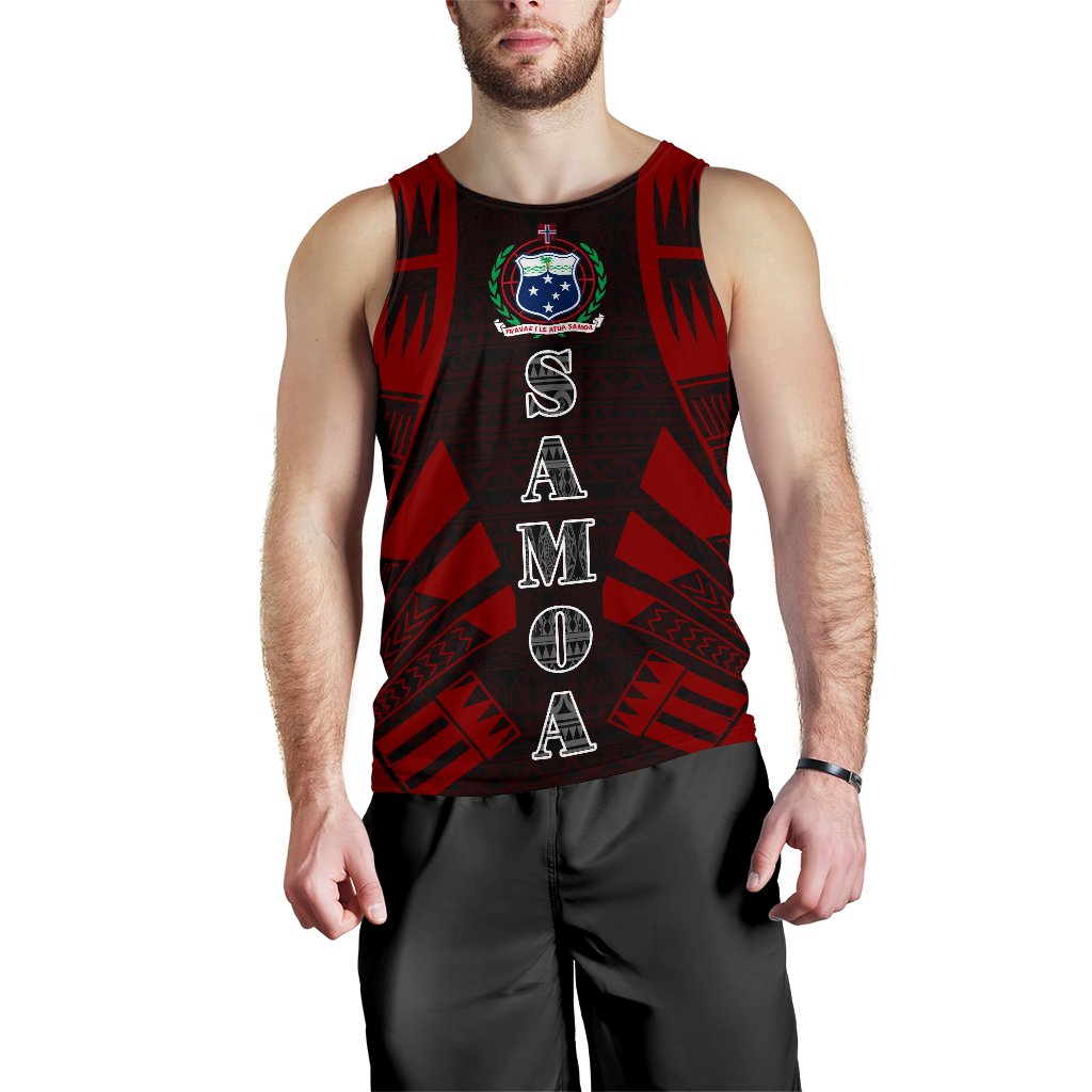 Samoa Men Tank Top - Polynesian Tattoo Red Red - Polynesian Pride