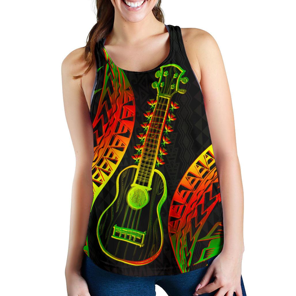 Polynesian Hawaii Women Racerback Tank - Ukulele - Polynesian Pride