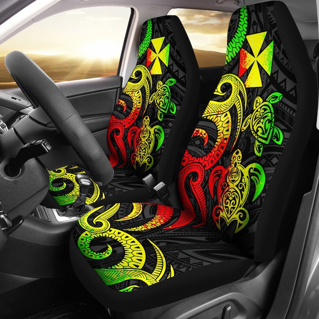 Wallis and Futuna Car Seat Covers - Reggae Tentacle Turtle Universal Fit Reggae - Polynesian Pride