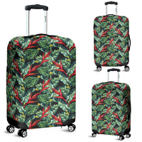 Tropical Monstera Leaf Green Mix Luggage Cover White - Polynesian Pride