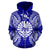 French Polynesia Polynesian All Over Zip up Hoodie Map Blue - Polynesian Pride