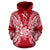 New Caledonia Polynesian ll Over Hoodie Map Red White - Polynesian Pride