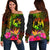 Tonga Polynesian Personalised Women's Off Shoulder Sweater - Hibiscus and Banana Leaves Art - Polynesian Pride