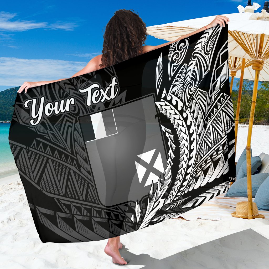 Wallis and Futuna Sarong - Custom Personalised Wings Style Sarong - Wallis and Futuna Black - Polynesian Pride