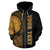 Northern Mariana Islands Polynesian All Over Custom Zip up Hoodie Gold Line - Polynesian Pride