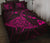 Hawaii Manta Ray Map Polynesian Pink Quilt Bed Set - Polynesian Pride