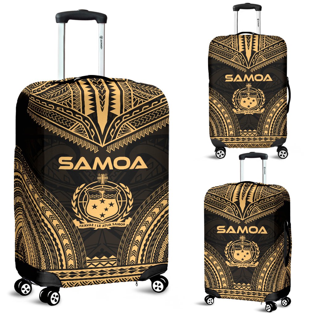 Samoa Polynesian Chief Luggage Cover - Gold Version Gold - Polynesian Pride