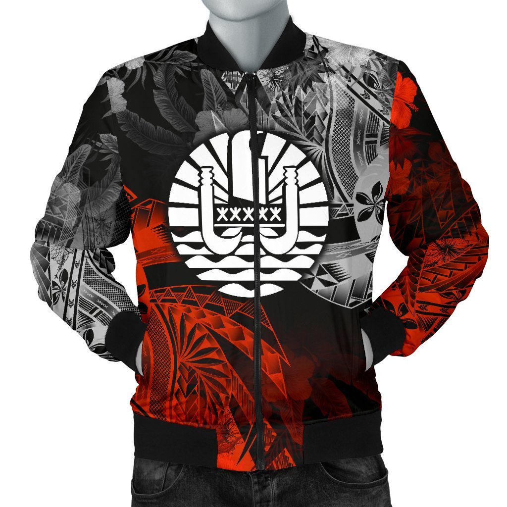 Tahiti Polynesian Men's Bomber Jacket - Vintage Polynesian Turtle Black - Polynesian Pride