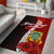 Tuvalu Polynesian Custom Personalised Area Rug - Coat Of Arm With Hibiscus Red - Polynesian Pride