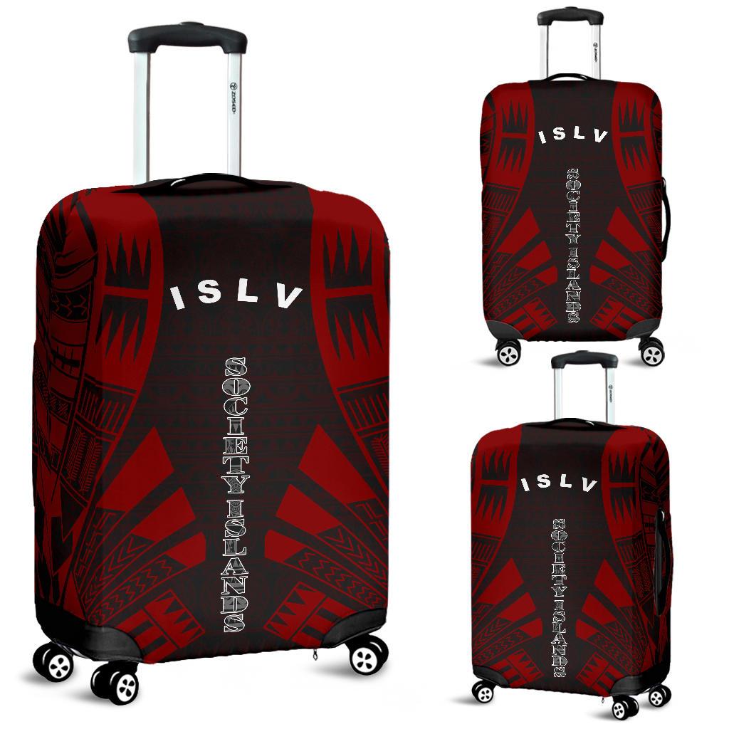 Society Islands Luggage Cover - Polynesian Tattoo Red Red - Polynesian Pride