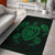 Hawaiian Map Turtle Ohana Hibiscus Kakau Polynesian Rug AH Rug Green - Polynesian Pride