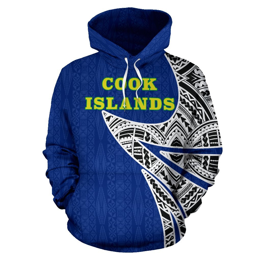 Cook Islands Coat of Arms Polynesian Hoodie Warrior Style Unisex Black - Polynesian Pride