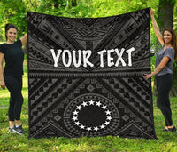 Cook Island Personalised Premium Quilt - Seal With Polynesian Tattoo Style ( Black) - Polynesian Pride