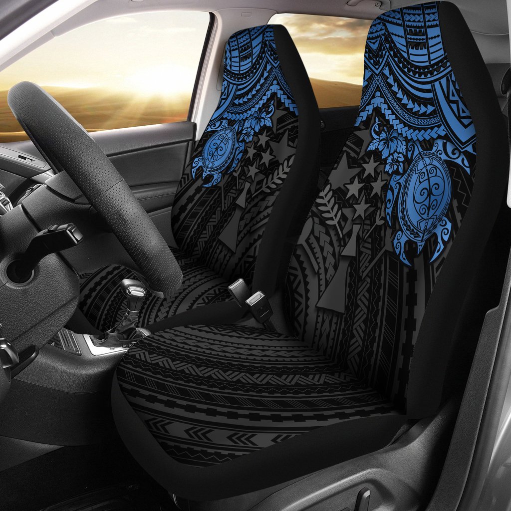 Kosrae Polynesian Car Seat Covers - Blue Turtle Universal Fit Blue - Polynesian Pride