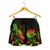 American Samoa Polynesian Women's Shorts - Turtle With Blooming Hibiscus Reggae - Polynesian Pride