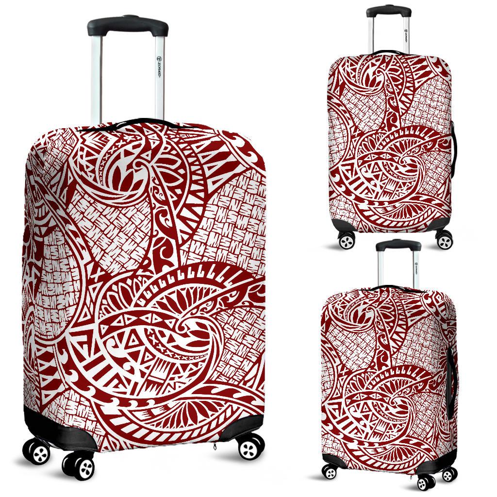 Polynesian Luggage Cover 50 White-Red - Polynesian Pride