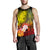 Tahiti Men's Tank Top - Humpback Whale with Tropical Flowers (Yellow) - Polynesian Pride