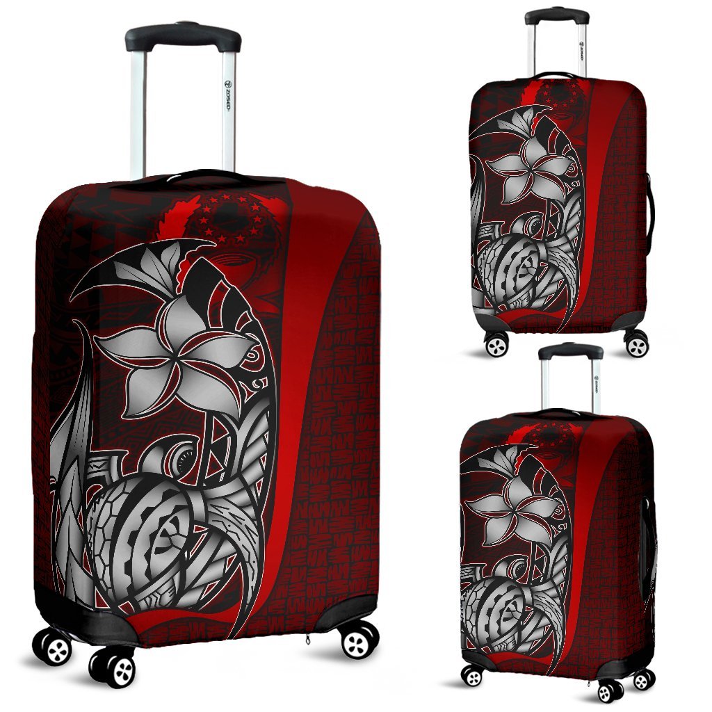 Pohnpei Micronesian Luggage Covers Red - Turtle With Hook Red - Polynesian Pride