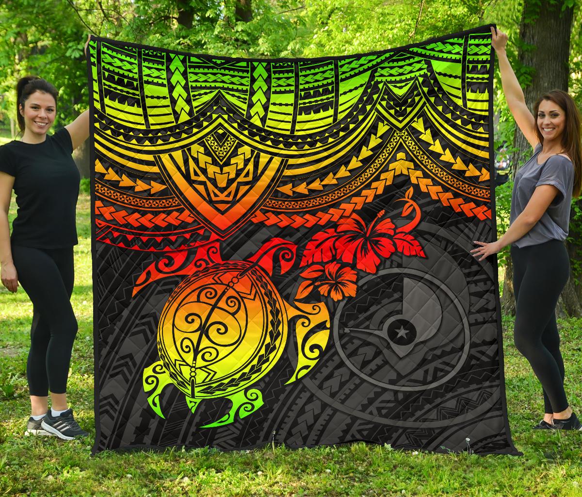 Yap Polynesian Premium Quilt - Reggae Turtle - Polynesian Pride