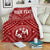 Tonga Personalised Premium Blanket - Tonga Seal With Polynesian Tattoo Style (Red) White - Polynesian Pride