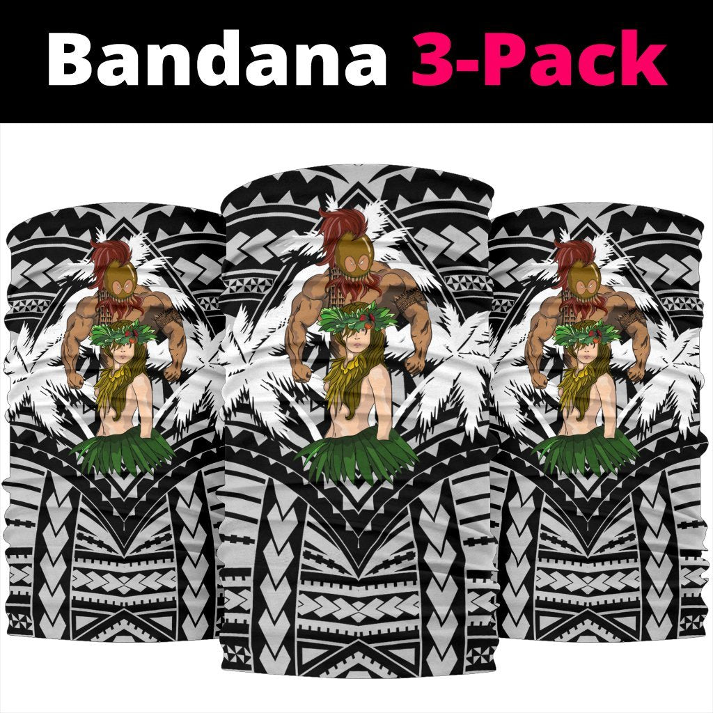 Polynesian Warrior Hula Girl Kanaka Hawaii Anchor Bandana 3 - Pack - AH - White - Polynesian Pride