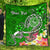 Tahiti Custom Personalised Premium Quilt - Turtle Plumeria (Green) Green - Polynesian Pride