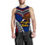 American Samoa Men's Tank Top - Warrior Style Polynesian Pattern Blue - Polynesian Pride