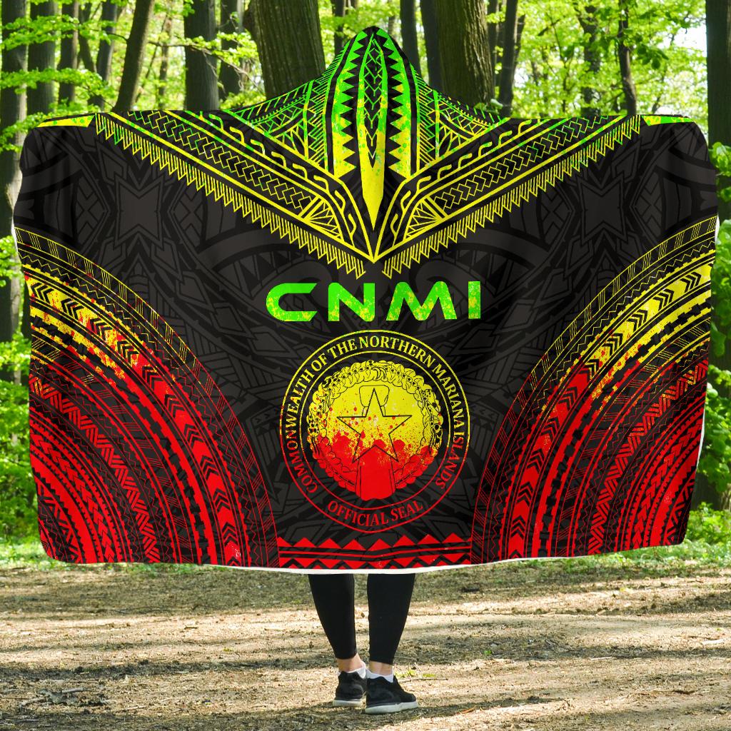 Northern Mariana Islands Polynesian Chief Hooded Blanket - Reggae Version Hooded Blanket Reggae - Polynesian Pride