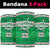 Manawatu Turbos Bandana 3 - Pack Maori Vibes 3-Pack One Size Green - Polynesian Pride