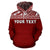 Tonga Polynesian All Over Custom Hoodie Red Horizontal Style - Polynesian Pride