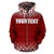 Poly All Over Custom Zip up Hoodie Polynesian Fog Red Version - Polynesian Pride