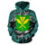 Polynesian Kanaka Maoli Hawaii Zip Hoodie Turquoise - Polynesian Pride