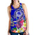 FSM Custom Personalised Women's Racerback Tank - Turtle Plumeria (Blue) - Polynesian Pride