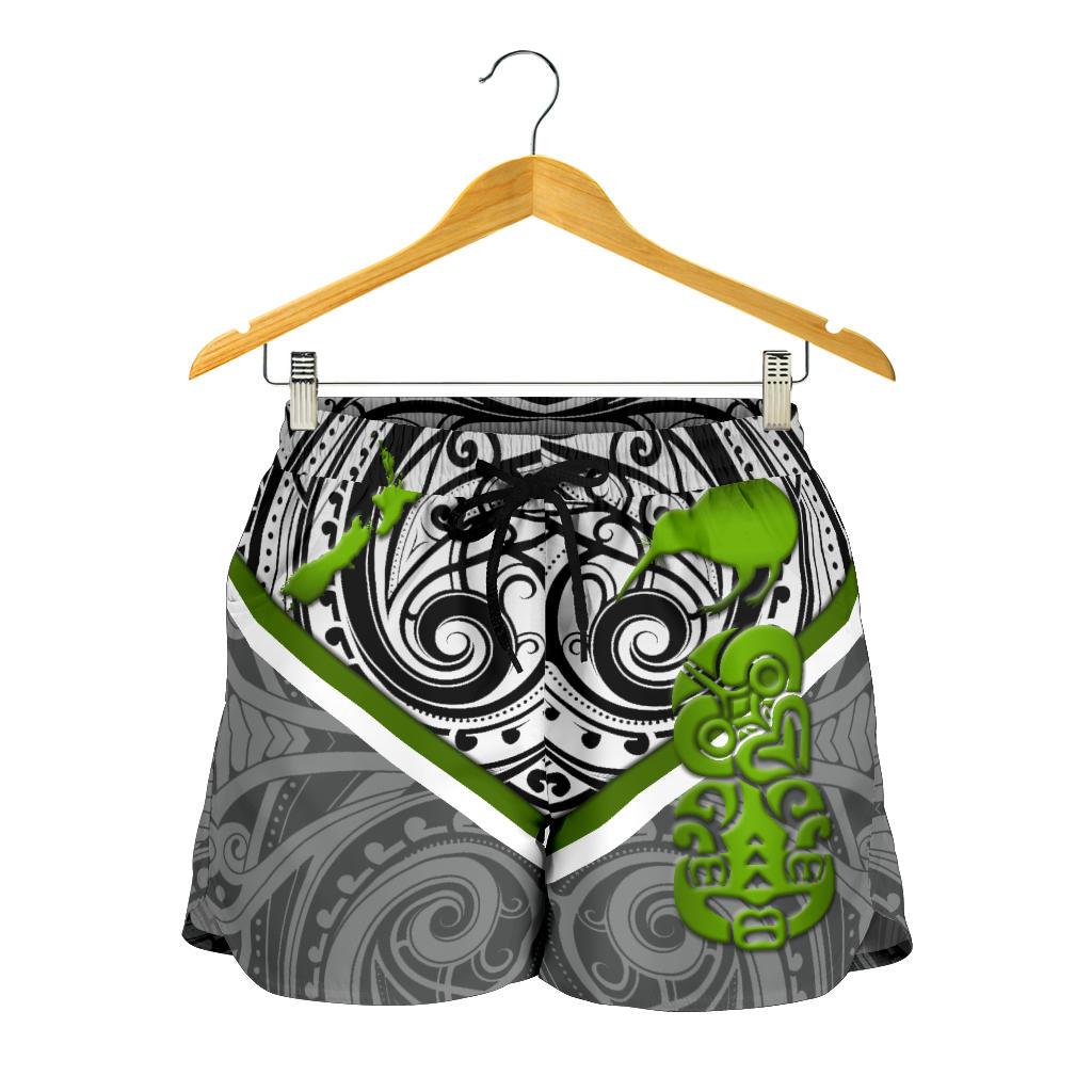 New Zealand Maori Rugby Women Shorts Pride Version - Gray Women's Shorts - Maori Gray - Polynesian Pride