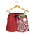 Marshall Islands Polynesian Women's Shorts - Summer Plumeria (Red) - Polynesian Pride