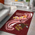 American Samoa Area Rug - AS Seal Polynesian Patterns Plumeria Red - Polynesian Pride