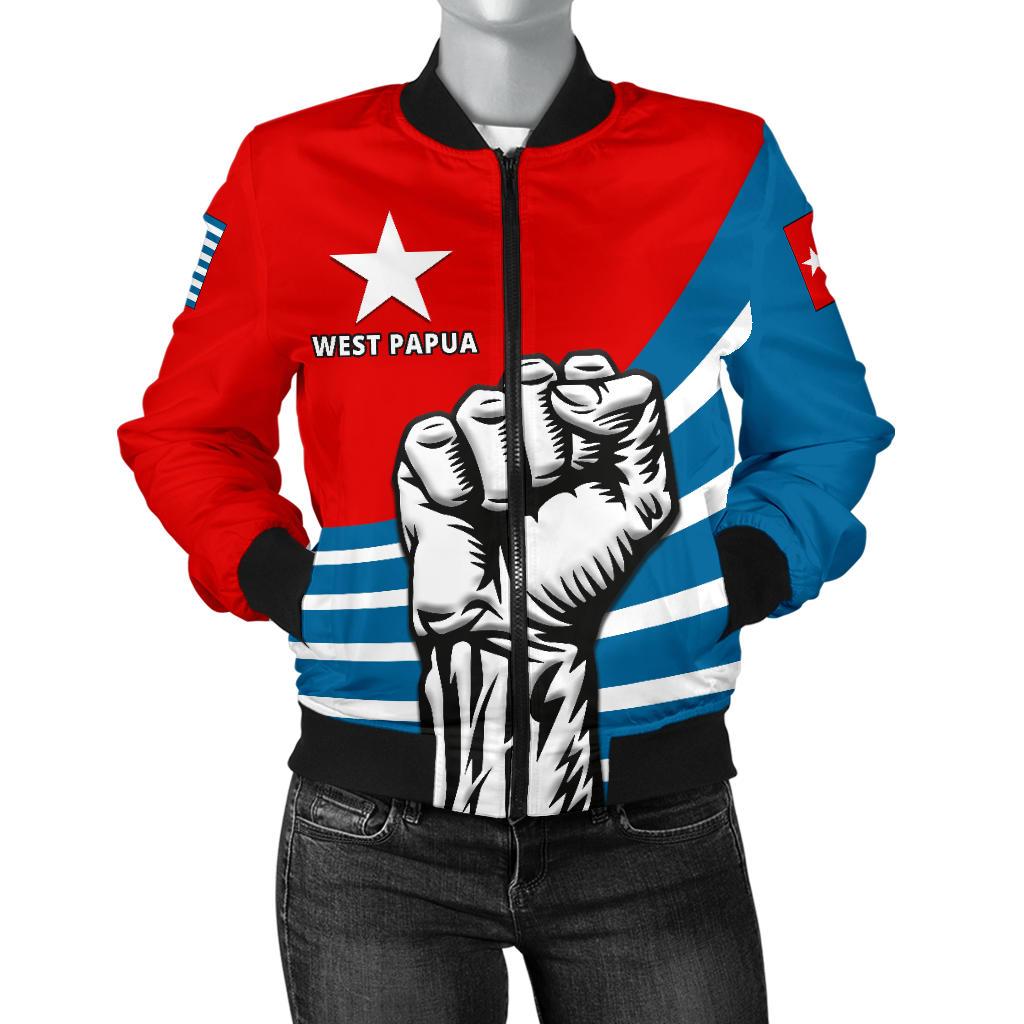 Free West Papua Women Bomber Jacket Blue - Polynesian Pride